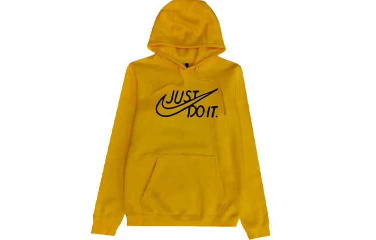 Nike Sweatshirts Men's Yellow Hooded Moderate Regular