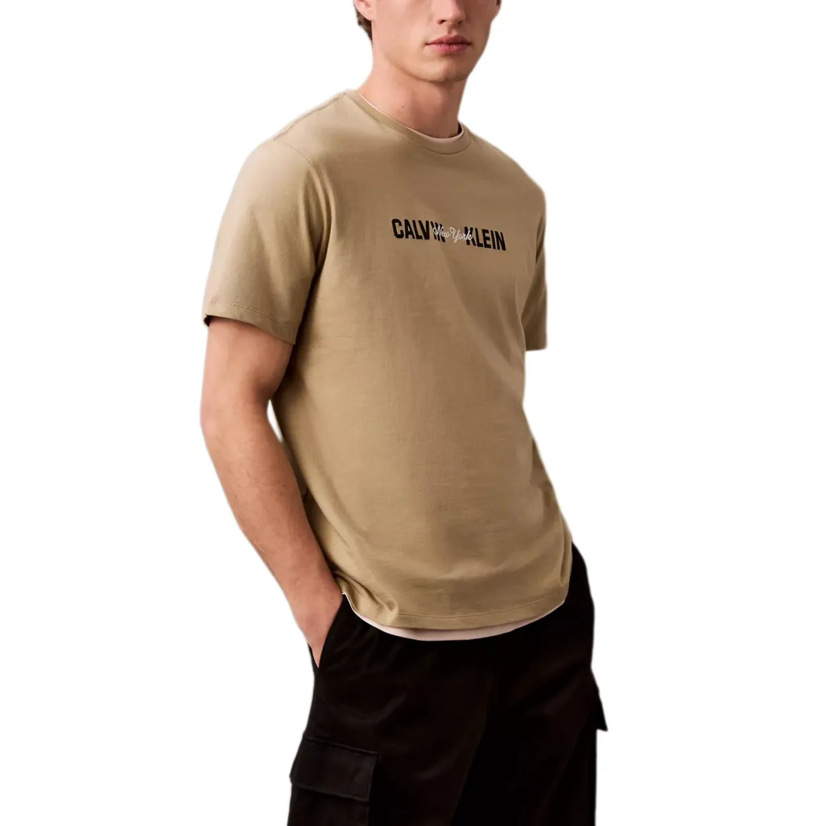 CALVIN KLEIN T Shirt Men's Khaki Green