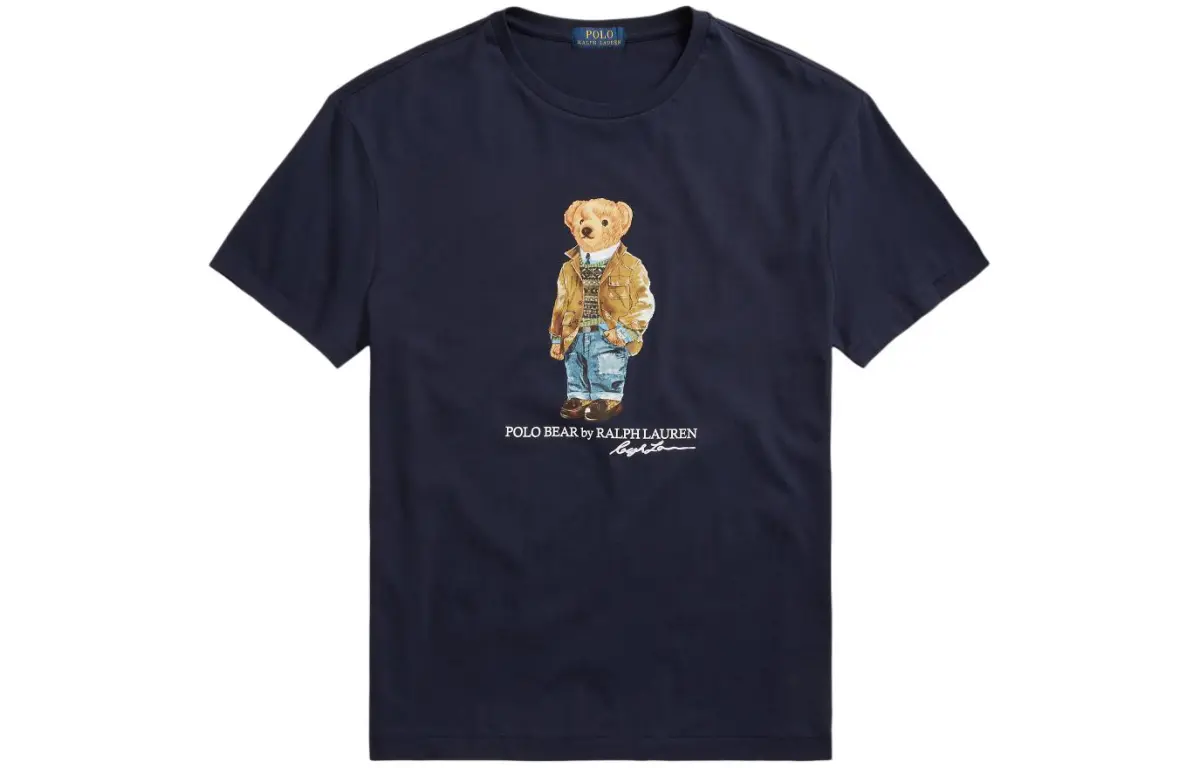 Polo Ralph Lauren Polo Bear T Shirt Custom Slim Fit Men's Marine Blue