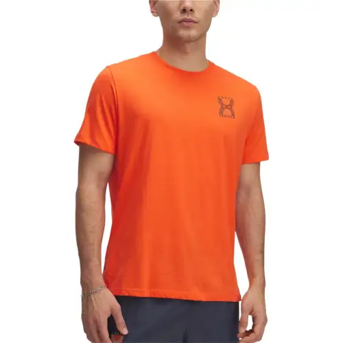 Under Armour SS25 T Shirt Men's Orange/Downpour Gray