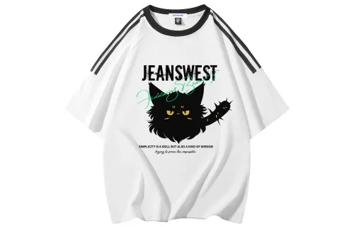 JEANSWEST T Shirts Unisex Crew Neck Thin Straight Fit