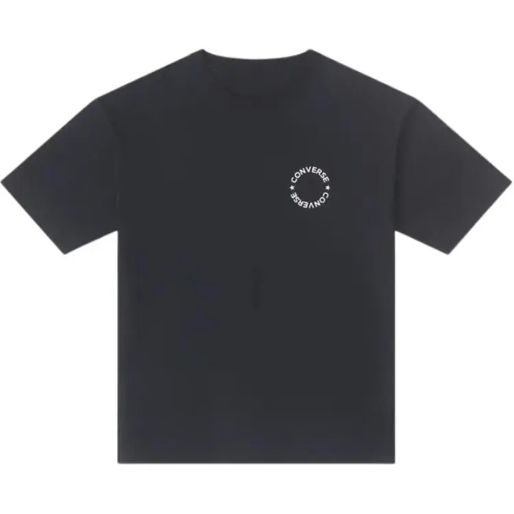 Converse T Shirts Men's Black Crew Neck Moderate Straight Fit