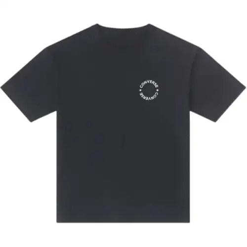 Converse T Shirts Men's Black Crew Neck Moderate Straight Fit