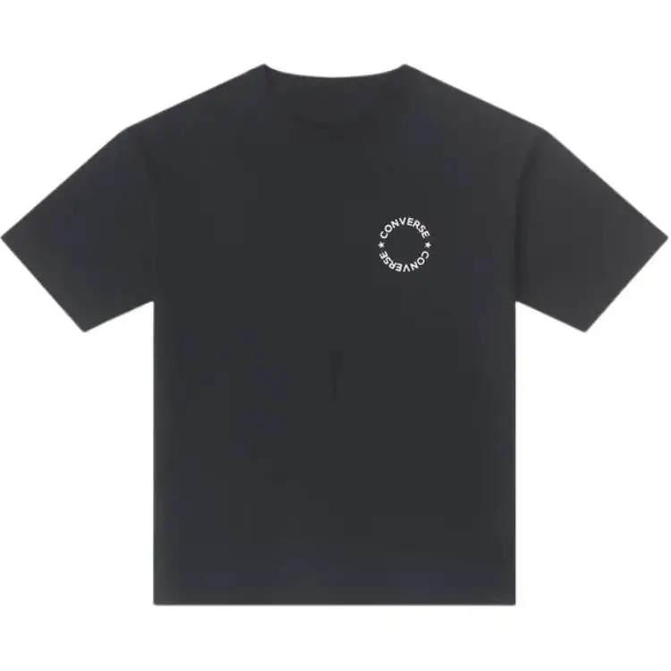 Converse T Shirts Men's Black Crew Neck Moderate Straight Fit