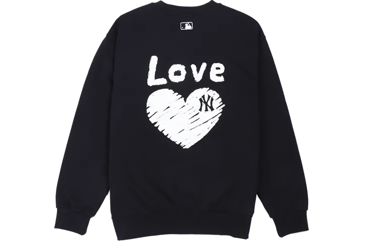 MLB Sweatshirts Unisex Black Crew Neck Moderate