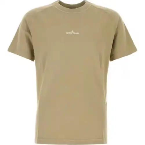 STONE ISLAND Logo Printed Crewneck T Shirt