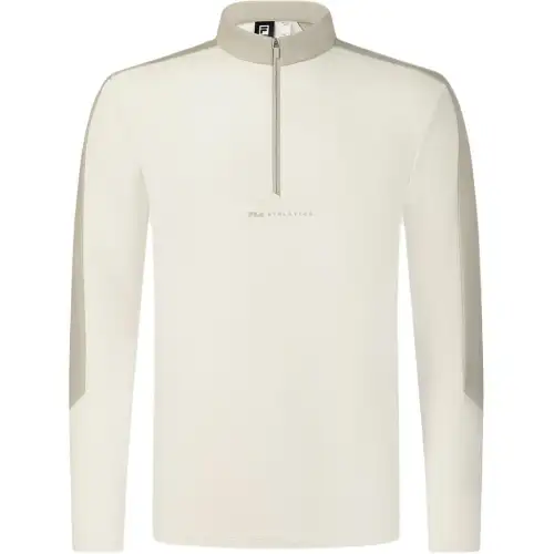 FILA Fitness Multicolor Fleece Lined Knitted Fabric Comfortable Long Sleeved T Shirt Men's White Birch Gray