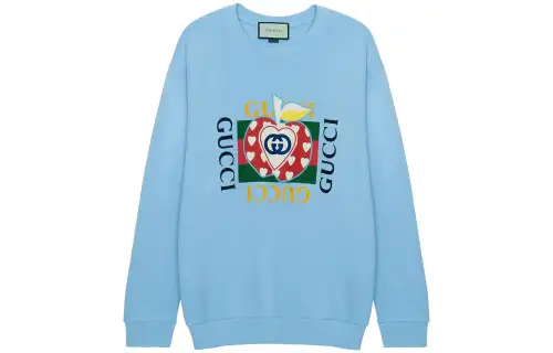 GUCCI Sweatshirts Unisex Blue Crew Neck Moderate Regular
