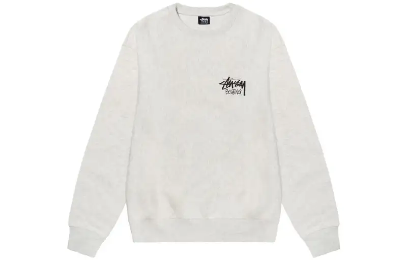 Stussy Sweatshirts Unisex Gray Crew Neck Moderate Regular