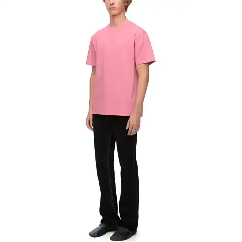 LOEWE T Shirts Men's Pink Crew Neck Moderate Straight Fit