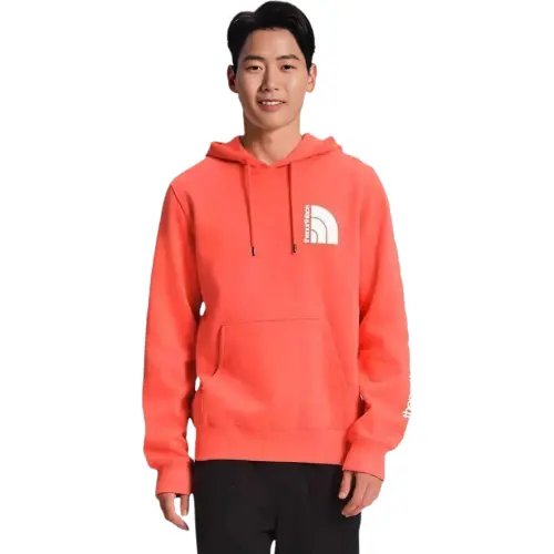THE NORTH FACE Sweatshirts Men's Orange Hooded Moderate Regular