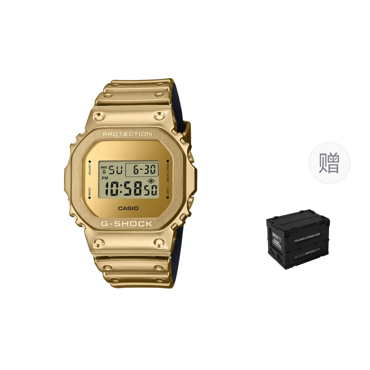 CASIO Quartz Movement Resin Strap Watch Unisex Gold Dial