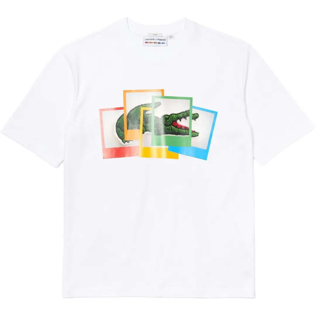 LACOSTE x LIVE X Polaroid T Shirt Unisex White