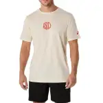 ASICS T Shirts Unisex Ecru 255 Crew Neck Moderate