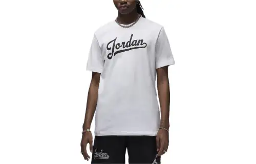 Jordan Flight MVP T Shirts Men's White Crew Neck Moderate Straight Fit