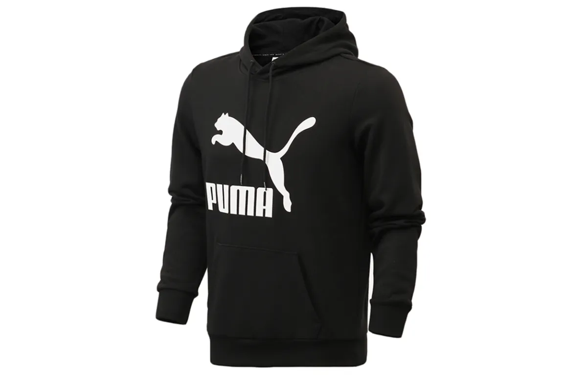 PUMA Sweatshirts Men's Black Hooded Moderate Regular