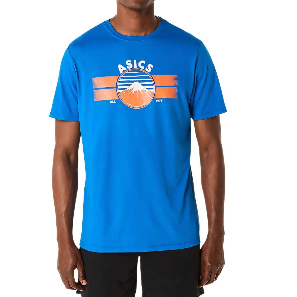 Asics EST 19771977 MOUNTAIN T Shirt Unisex Blue