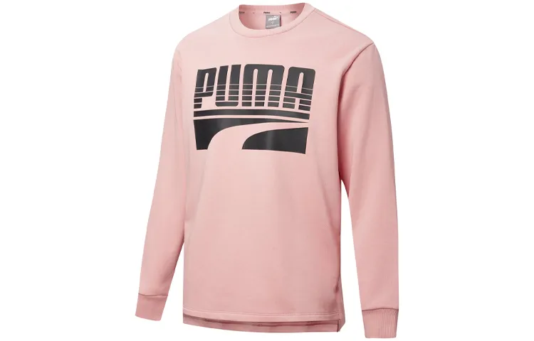 PUMA Letter Print Sweatshirt Men's Newlywed Pink