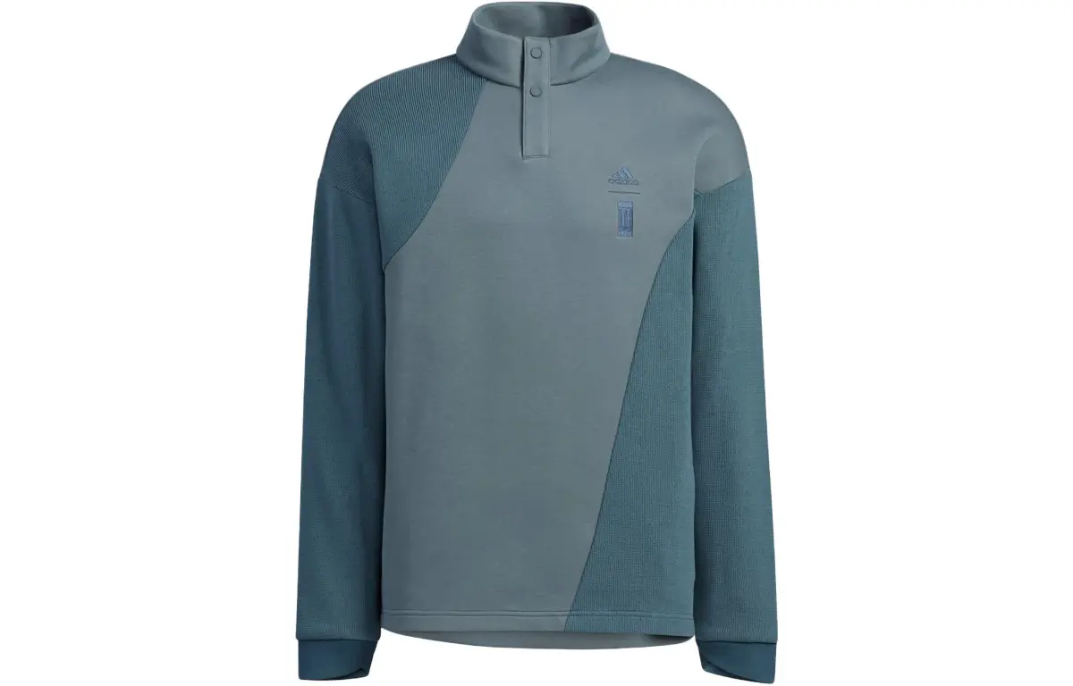 Adidas Sweatshirts Men's Gray Stand Collar Moderate Regular