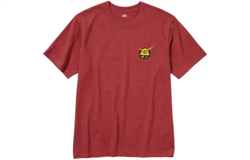 UNIQLO T Shirts Unisex 16 Red Crew Neck Moderate
