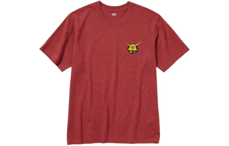 UNIQLO T Shirts Unisex 16 Red Crew Neck Moderate