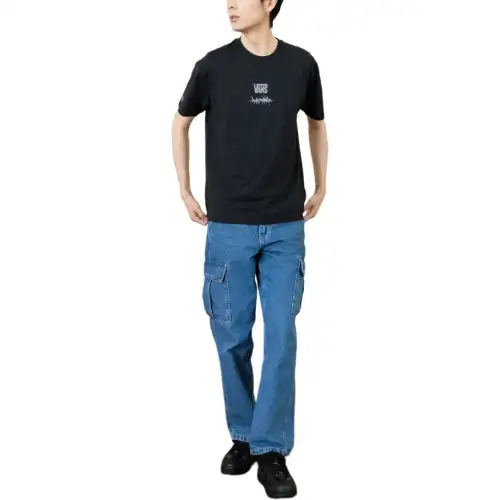 Vans T Shirts Unisex Black Crew Neck Moderate