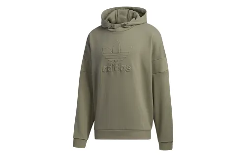 Adidas Originals Embossed Crew Sweatshirts Men's Army Green Hooded Moderate Regular