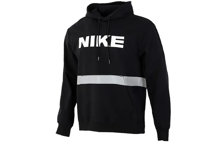 Nike Sweatshirts Men's Black Hooded Moderate Straight Fit