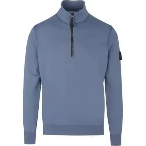 STONE ISLAND Logo Patch Half Zip Sweatshirt