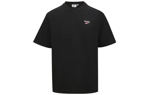 Reebok T Shirts Unisex Black Crew Neck Moderate Straight Fit