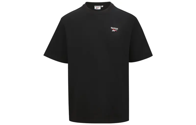 Reebok T Shirts Unisex Black Crew Neck Moderate Straight Fit