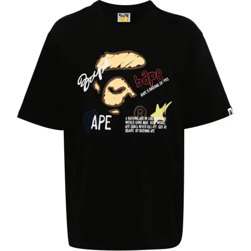 A BATHING APE Hand Draw Graphic Relaxed Fit Tee