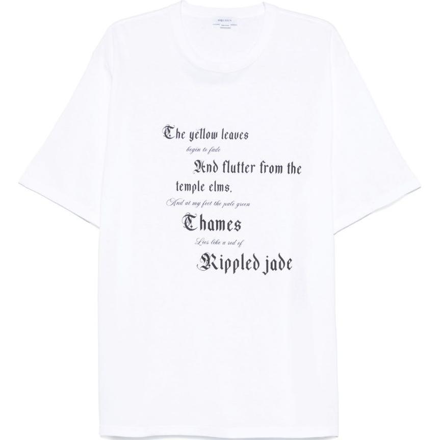 Мужская футболка Alexander McQueen FW24 LogoT (белая)