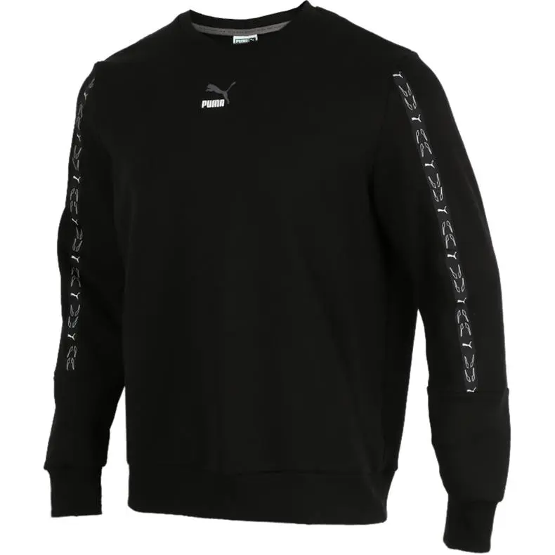 PUMA Sweatshirts Men's Black Crew Neck Moderate Straight Fit