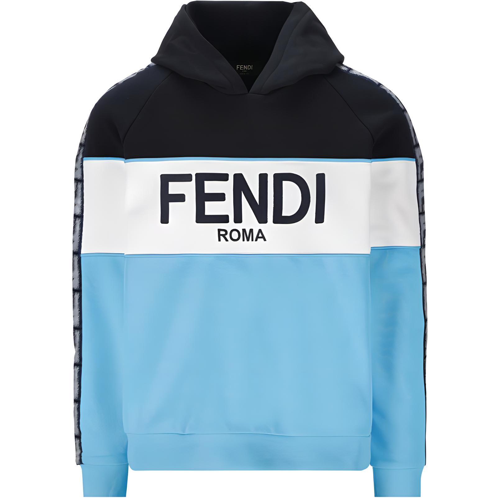 Мужское худи Fendi FENDI SS23 Logo (синее)
