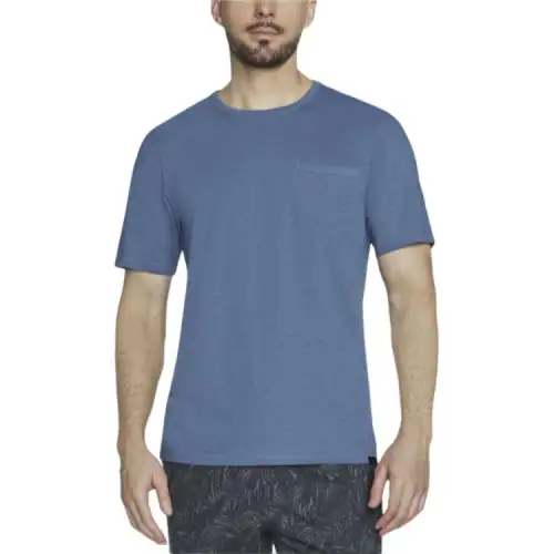 Skechers T Shirts Men's Blue Crew Neck Moderate Straight Fit