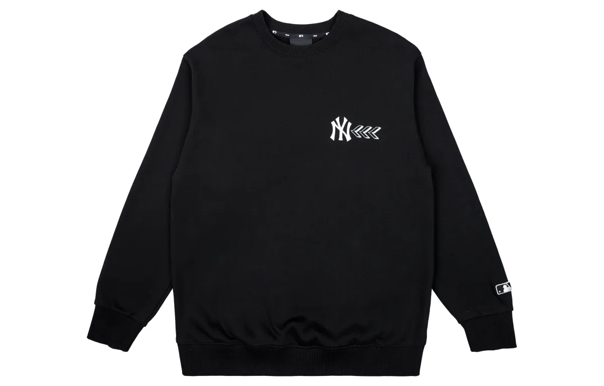 MLB New York Yankees Sweatshirts Unisex Black Crew Neck Moderate Regular