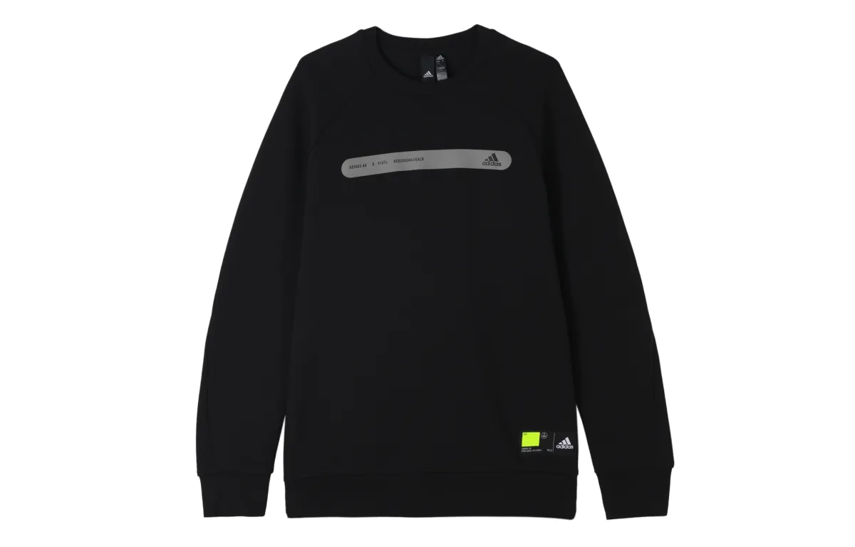 Adidas Sweatshirts Men's Black Crew Neck Moderate Straight Fit