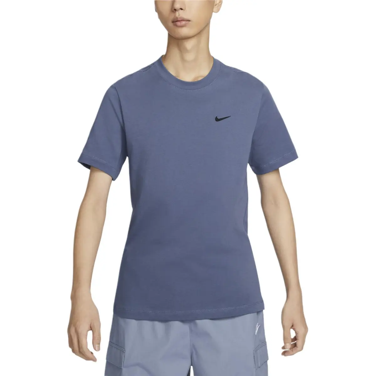 Nike T-Shirts Men's Fen Blue Crew Neck Moderate Straight Fit
