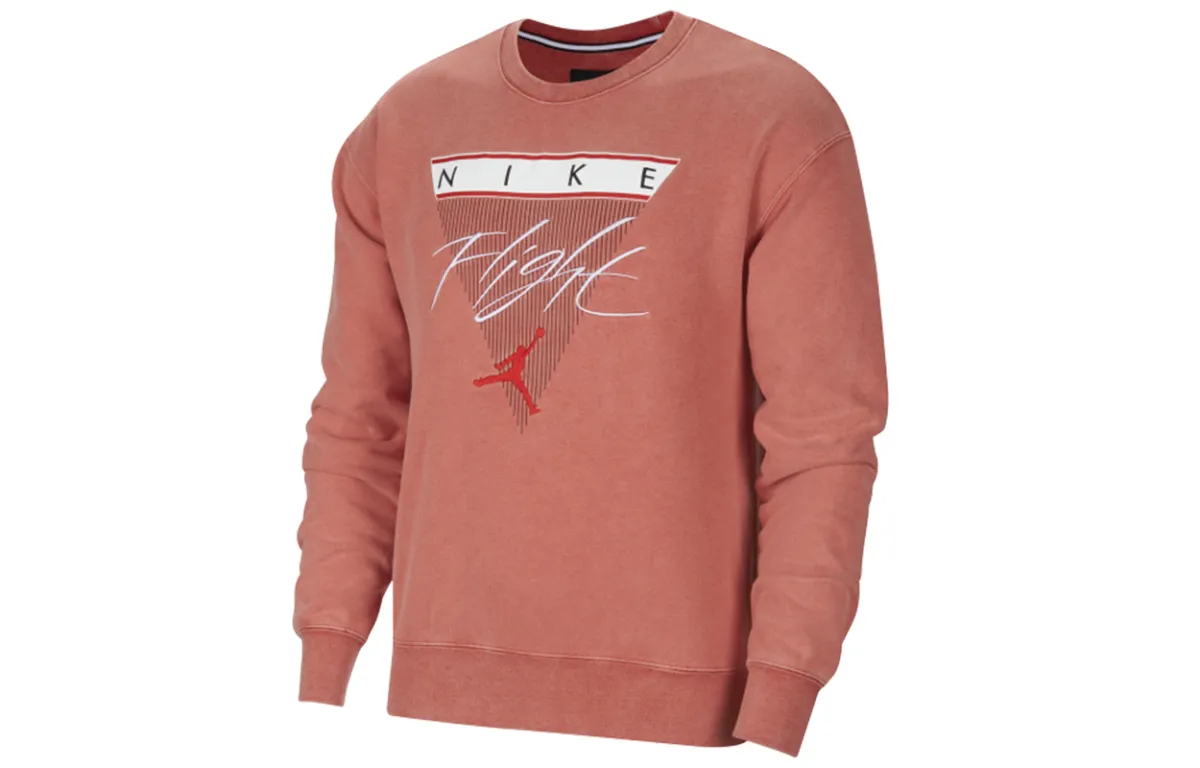 Jordan Flight Sweatshirts Men's Gym Red Crew Neck Moderate Straight Fit