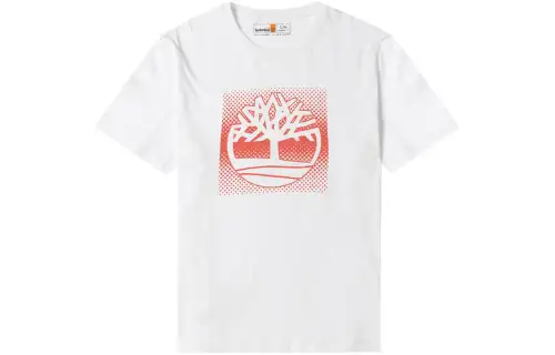 Timberland T Shirts Men's White Crew Neck Moderate
