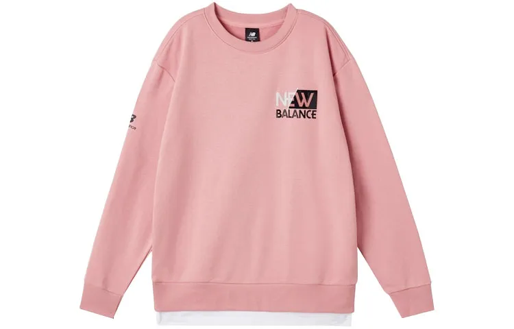 New Balance Sweatshirts Men's Pink Crew Neck Moderate Regular