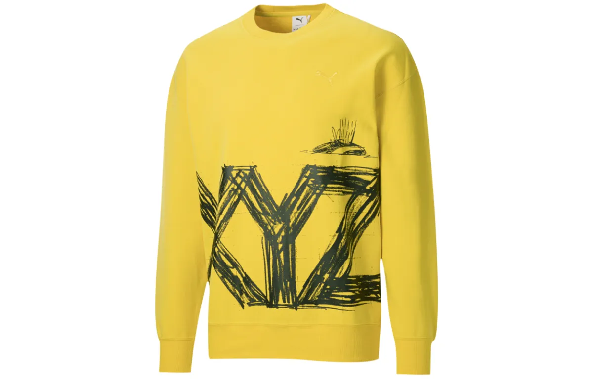Puma X Michael Lau Crossover Casual Sports Round Neck Yellow