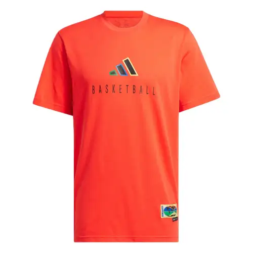 Adidas Originals WORLDWIDE HOOPS LOGO PERFORMANCE T Shirt Men's Orange