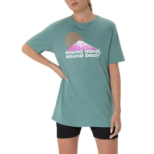 Asics SMSB JOURNEY TEE T Shirt Unisex Green
