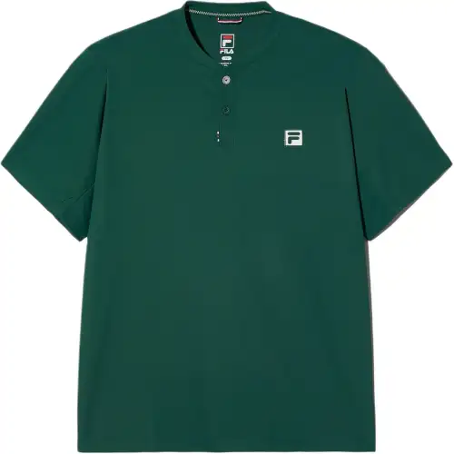 FILA T Shirts Men's Green Henry Collar