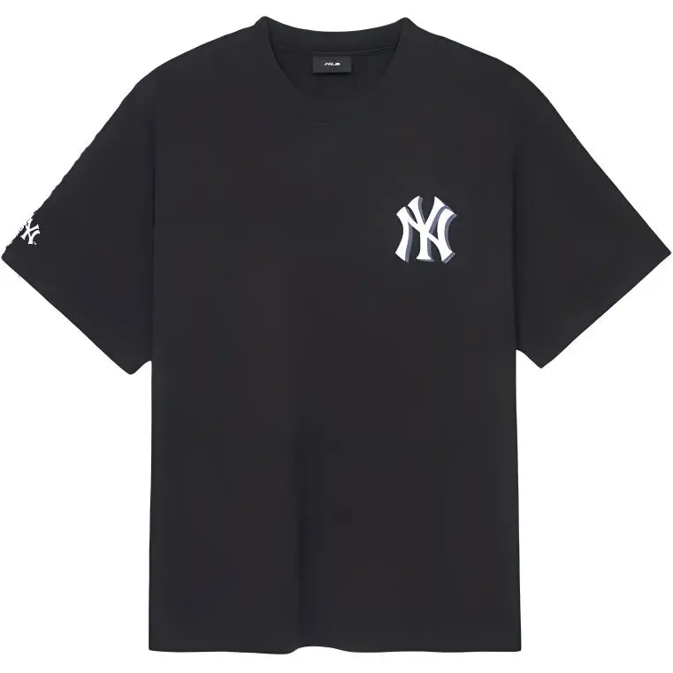 MLB T-Shirts Men's Black Crew Neck Moderate Straight Fit