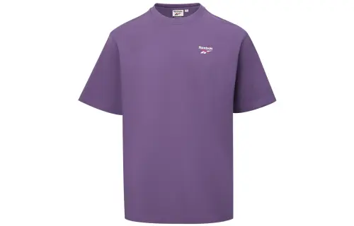Reebok T Shirts Unisex Purple Crew Neck Moderate Straight Fit