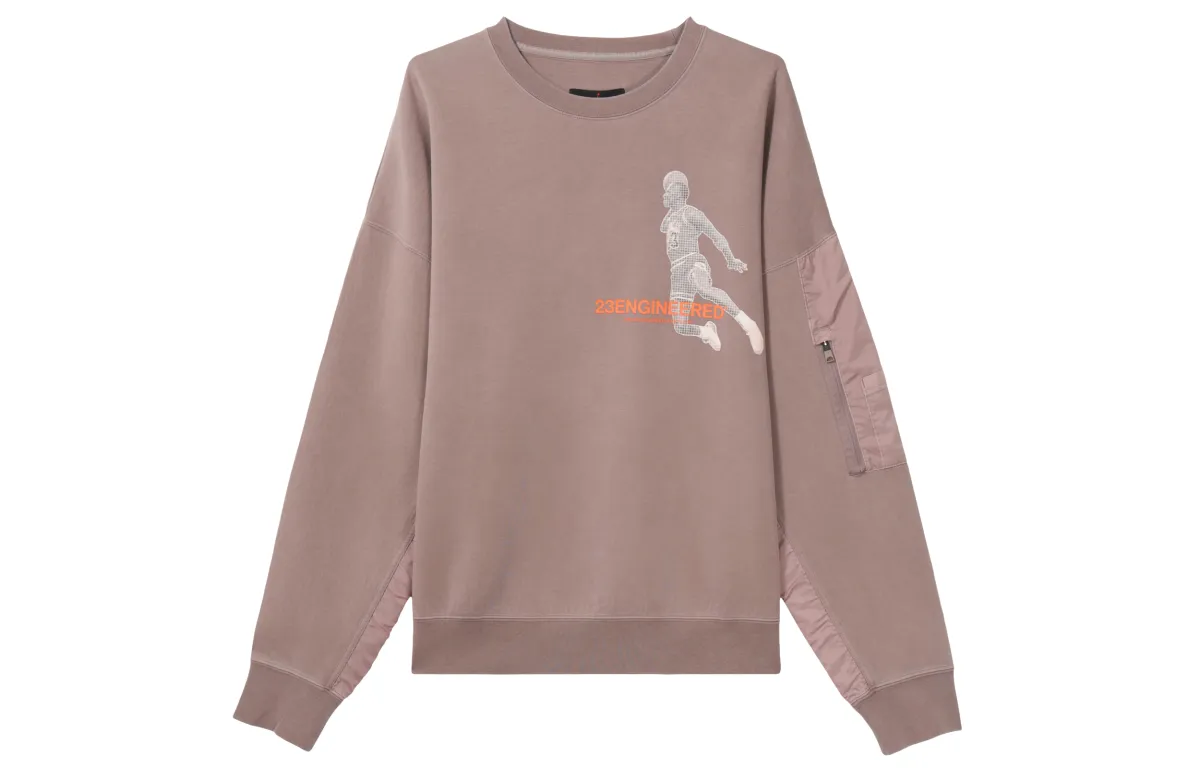 Jordan Sweatshirts Men's Taupe Gray Crew Neck Moderate Straight Fit
