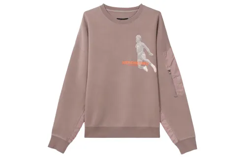 Jordan Sweatshirts Men's Taupe Gray Crew Neck Moderate Regular